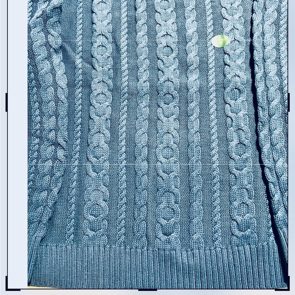 NWT L.L. Bean Teal Cable Knit Cardigan